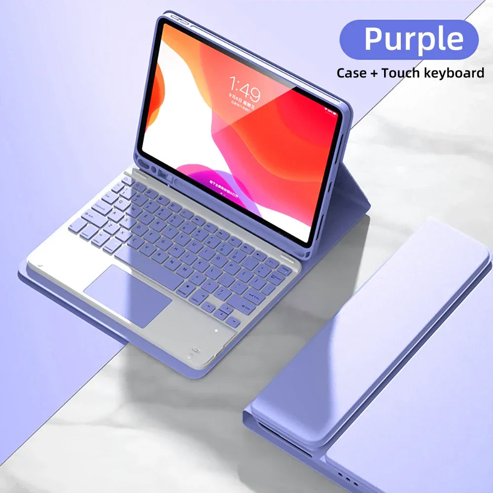 Spanish Keyboard Case For iPad Air Pro 11 13 2024,iPad 10.2 7/8/9th 10th 2022 Gen Air 3 4 5 10.9 Pro 12.9 Funda Cover For iPad