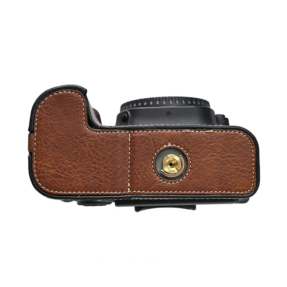 Camera Half Case  PU Leather   for Canon EOS 60D 70D 80D 90D Bottom Opening Magnetic Cover With Shoulder Strap