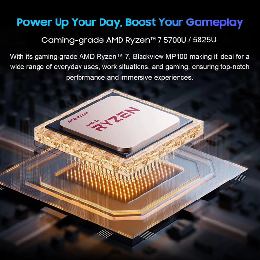 【Brand+】Blackview MP100 NEW Mini PC AMD R7 5700U/5825U Windows 11 8-Core 16-thread 16GB DDR4 512GB/1TB SSD WiFi 6 Mini by PDG ibma