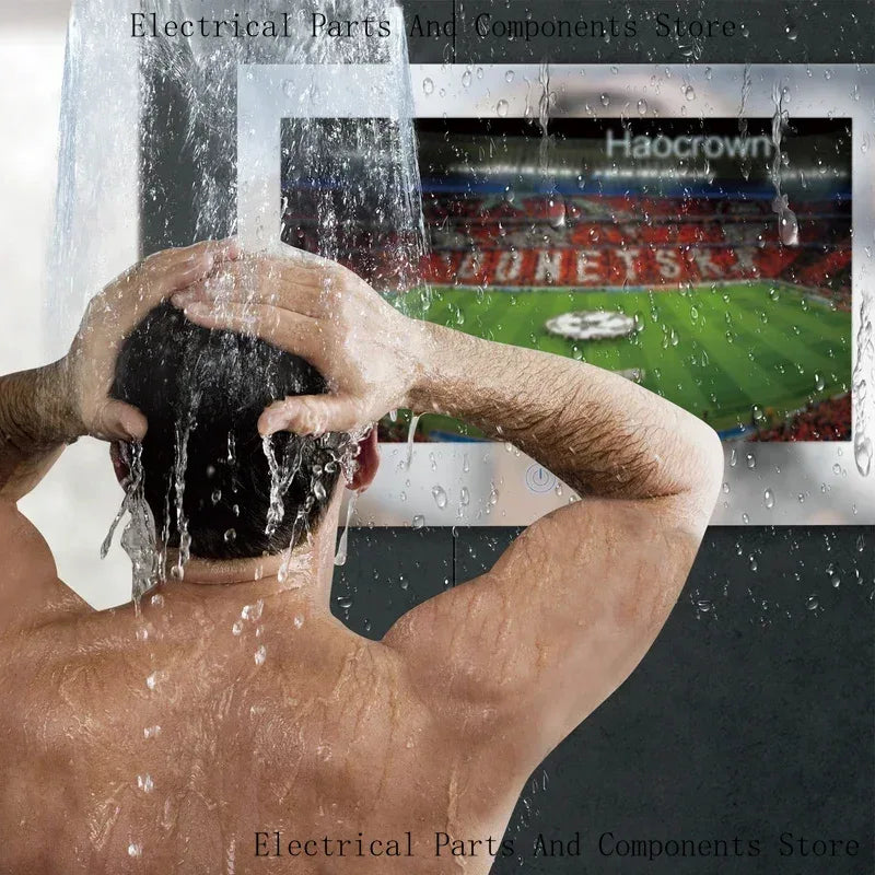 Go Haocrown 19 Inch Touchscreen Mirror TV Bathroom, IP66 Waterproof Android Television Built-In Wi-Fi ATSC Tuner -- US