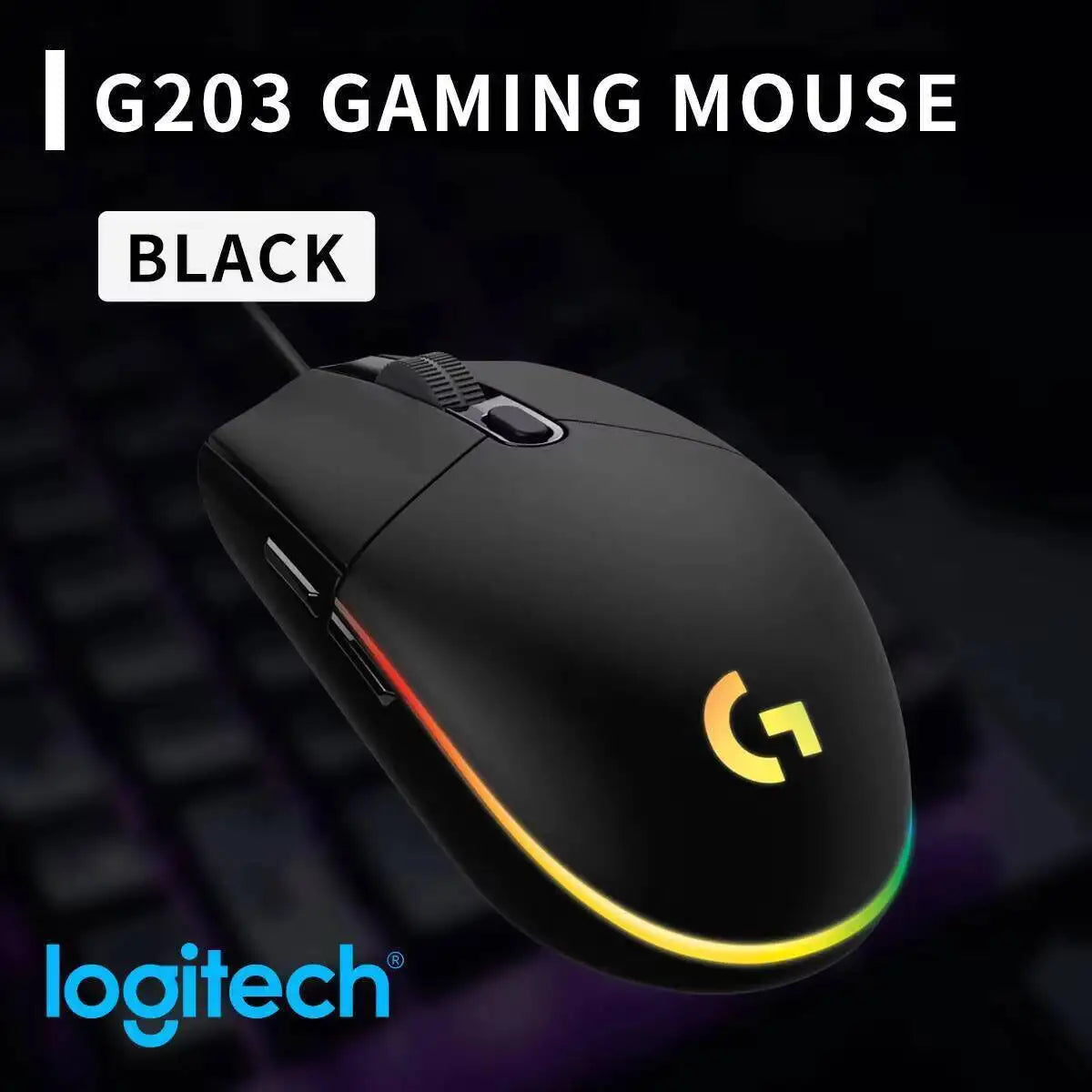 Logitech G102 Wired Gaming Mouse Adjustable DPI 16.8M RGB Colors Mechanical Buttons Ergonomic Design for Competitive Gamers