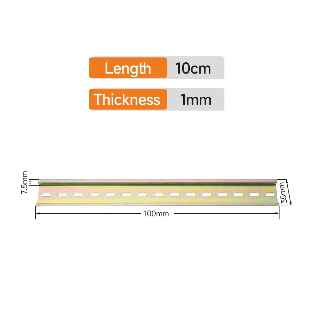Universal Type DIN Rail 1mm Thickness 10-50cm Length for C45 Circuit Breaker Terminal Blocks Relay AC Contactor Guide Rails