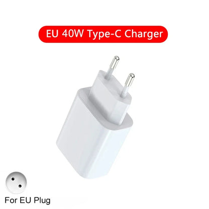 US EU Adapter PD 40W Fast Charger For Apple iPhone 15 13 12 11 14 17 16 Pro Max Type C Charger Charging Cable Phone Accessories