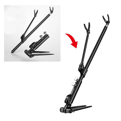Shawto 2.1M Stainless Steel Thickened Telescopic Fishing Rod Holder 7 Section Bracket Rack Pole Stand Fishing Tools