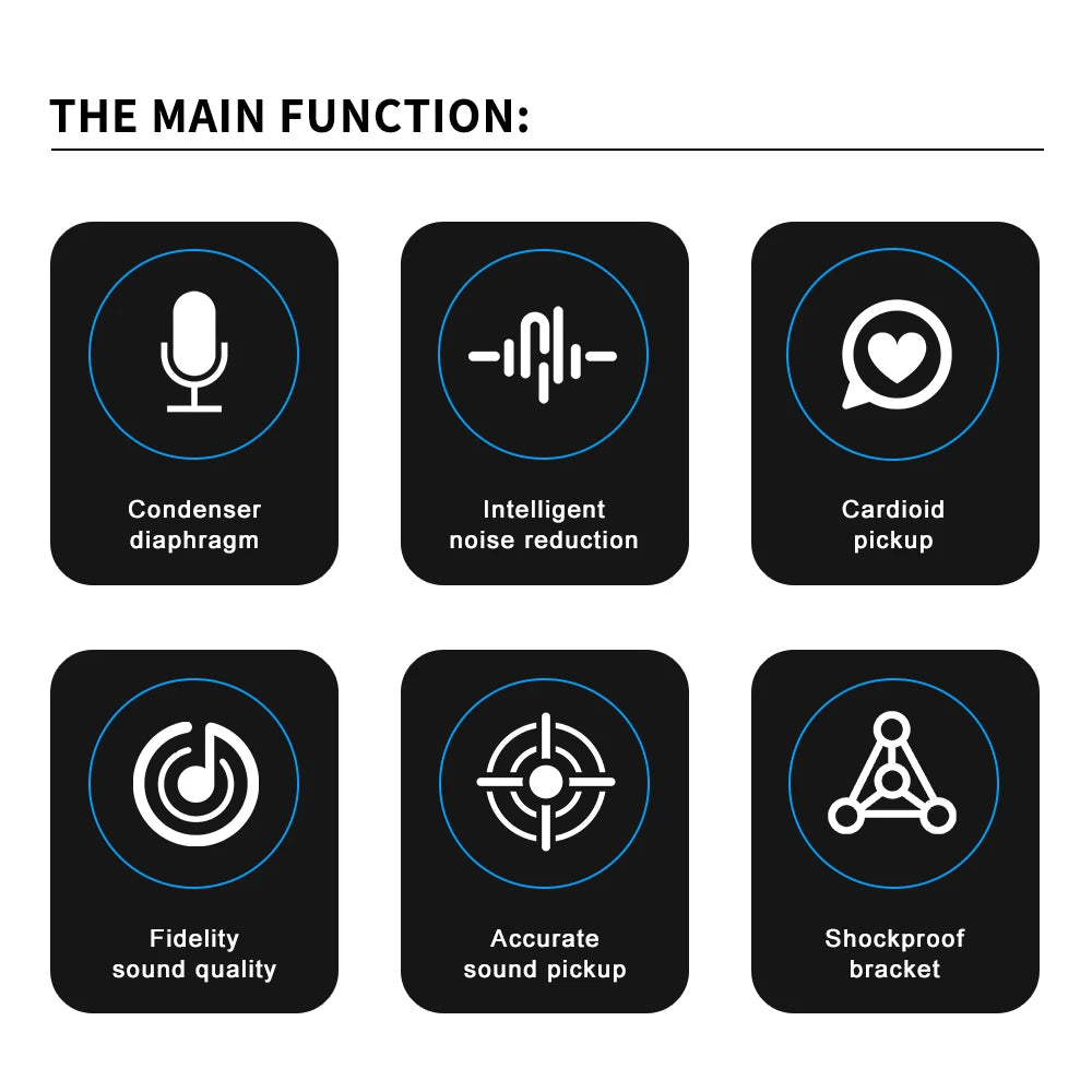 KDES AI XLR Condenser Microphone Professional Cardioid Studio Mic for Recording Podcasting Voice Over Streaming Home Studio