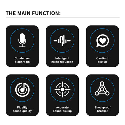 KDES AI XLR Condenser Microphone Professional Cardioid Studio Mic for Recording Podcasting Voice Over Streaming Home Studio