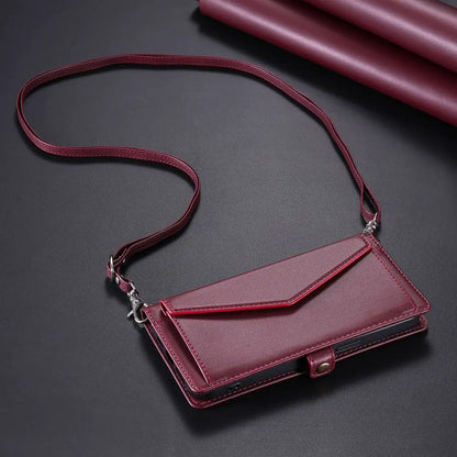 Coque Xiaomi 14 13 12 11 10 - Flip Wallet avec Porte-Carte et Lanière