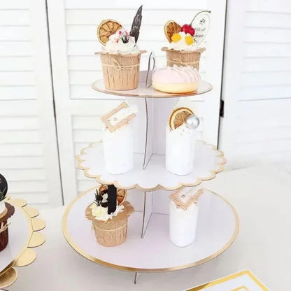 Cake Rack Stand 3 Layer Afternoon Tea Wedding Banquet Plates Party Utensils Birthday Party Christmas Party Cake Tools Display De