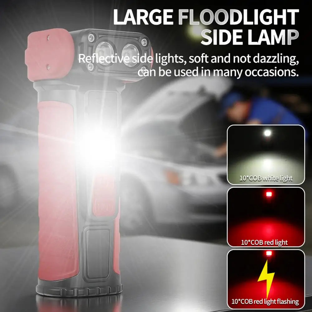 Mini Rotating LED Flashlight Ultra-Bright Emergency Flashlight Rotating Work Light Rechargeable Pocket Flashlight