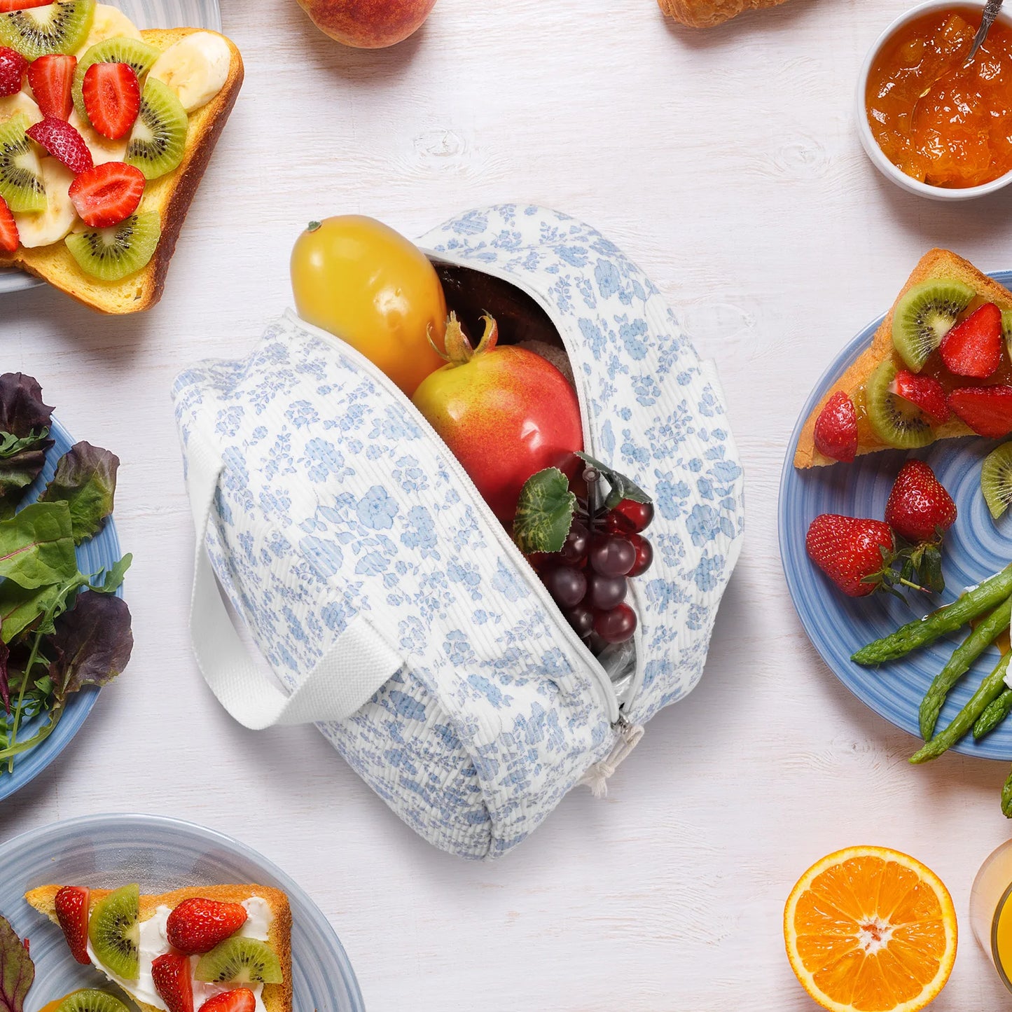 7L Portable Lunch Bags Thermal Insulation Lunch Box With Double Zipper Lunch Storage Bag Large Capacity School Picnic Handbag