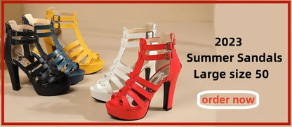 Gladiator Sandals Women Summer Platform High Heels Wedding Party Shoes Sexy Pink Red Blue Feather Dance Shoes Female Large Size