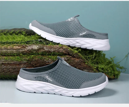 YRZL Hot Sale Men Half Slipper High Quality New Design Mesh Shoes Breathable Outdoor Sandals Comfortable Couples Walking Shoes