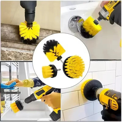 Electric Scrubber Brush Drill Brush Kit Power Drills Scrubber Brush & Rod  For Carpet Glass Car Tires Nylon Brushes 2/3.5/4''