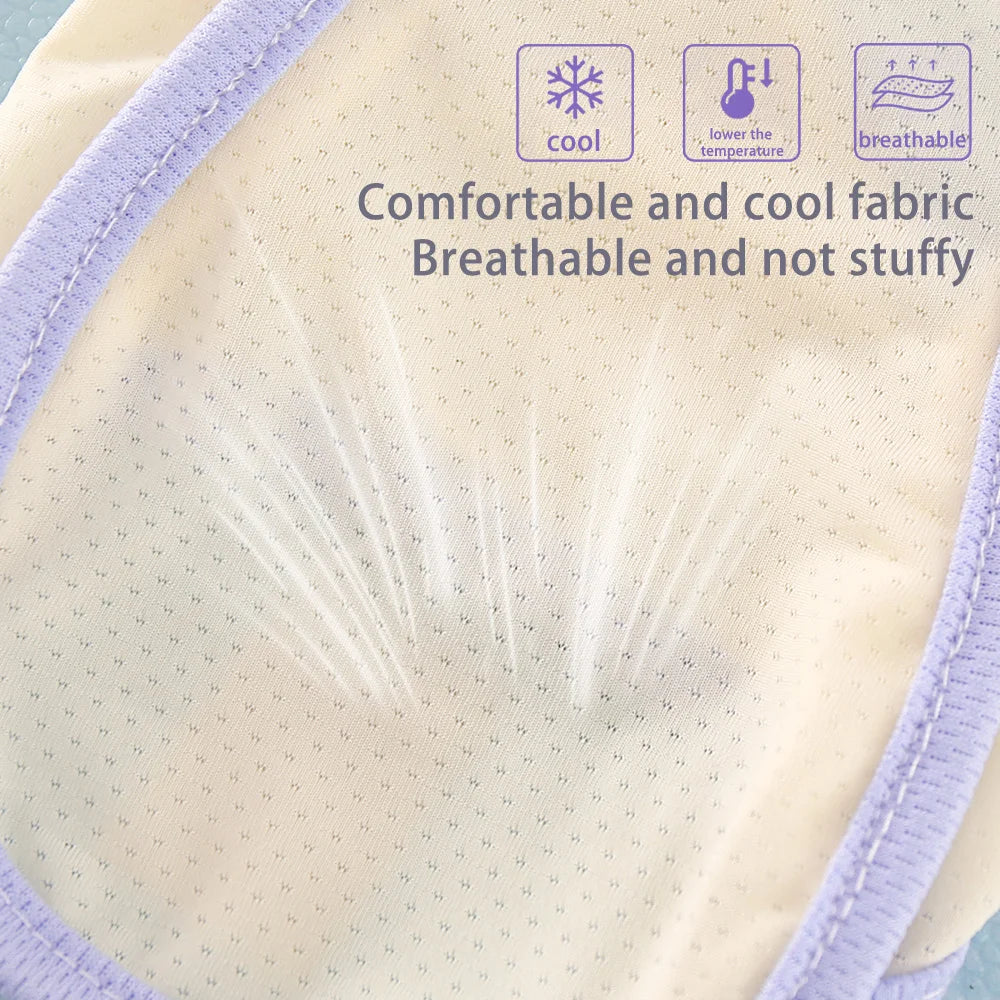 Summer Dog Clothes - Ice Silk Cooling Vest for Pets, Breathable Mesh Puppy Tank Top with Fun Animal Prints, Anti-Heat & UV Prote