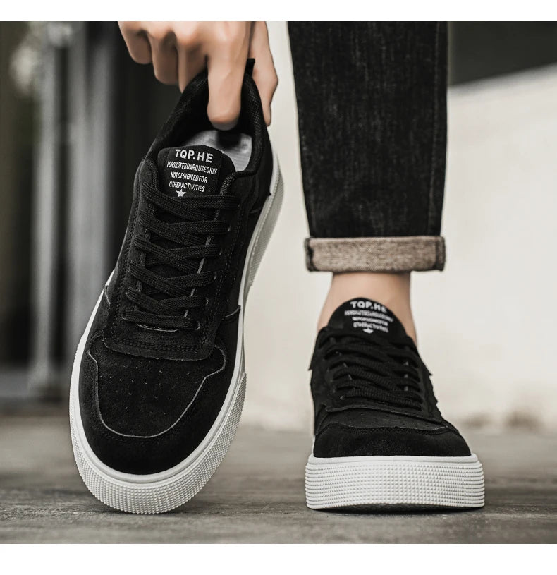 Men's Shoes Spring and Autumn New Style Green Black Red Sports Shoes Soft Sole Breathable Men's Low-Top Versatile Casual Shoes