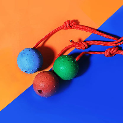Rubber Ball with Rope Pet Teeth Indestructible Bite Toy Funny Puppy Training Solid Balls Pets Dog Chew Molar Interactive Toys
