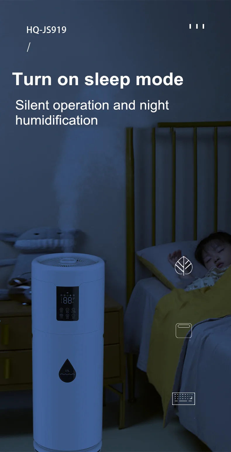 100-240V Humidifiers for Large Room Wholehouse Humidifier 2000 sq.ft.Honovos 17L/4.5Gal Ultrasonic Cool Mist Large Humidifier