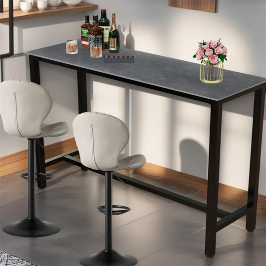 Slate Marble Kitchen Table Bar Table Pub Dining Counter High Table Breakfast Table, 4-6 Person, 120CM Long, Excluding Chairs  ﻿