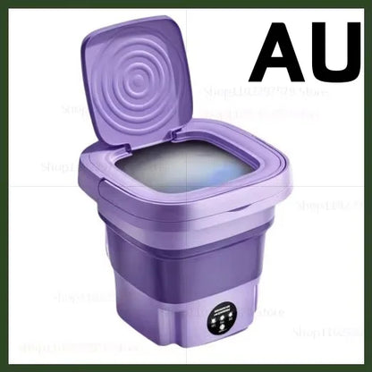 Folding Washing Machine With Dryer Bucket for Clothes Socks Underwear Portable Mini Travel Dormitory Washing Machine 8L Washer