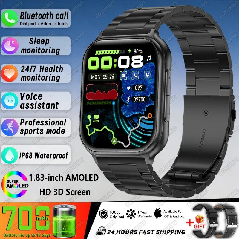 New Bip 6 Pro Smart Watch Men Outdoor Sports Fitness Track IP68 Waterproof Heart Rate BT Call 700 mAh Battery Smartwatches Women