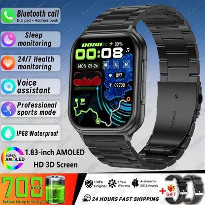 New Bip 6 Pro Smart Watch Men Outdoor Sports Fitness Track IP68 Waterproof Heart Rate BT Call 700 mAh Battery Smartwatches Women