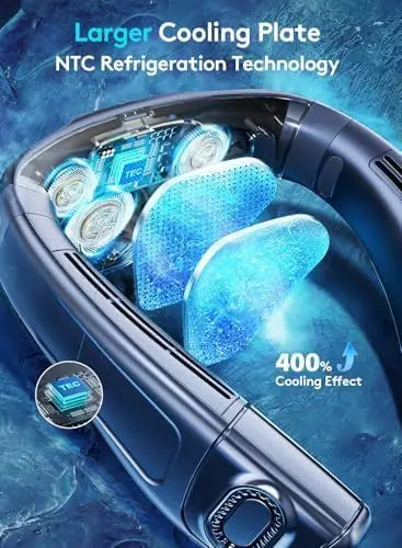 2026 New Upgrade Neck Air Conditioner Portable, 360° Up-down Airflow Neck Fans, 2 In1 Neck Fan With Cooling Plate, 6000mAh