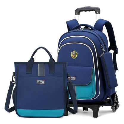 School Bag Kids Rolling Backpack for Boy Girls Wheeled Backpacks With Wheels Trolley Bookbag Carry on Luggage with Shoulder Bags