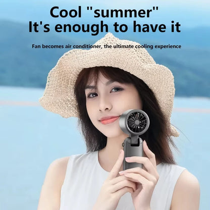 Midea Ice Compress Handheld Fan Portable Outdoor Usb Digital Display Folding Refrigeration High Speed Violent Turbine Small Fan