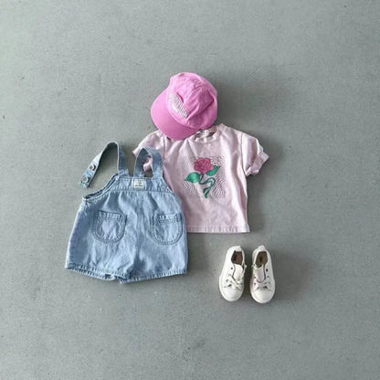 2025 Summer New Baby Denim Strap Shorts Infant Jumpsuit Toddler Boy Girl Fashion Casual Overalls Baby Loose Versatile Clothes