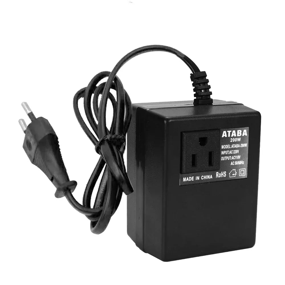 200W Voltage Converter 220V To 110V Transformer Step Down Transformer Voltage Converter Travel Adapter EU/US/UK Plug Inverter