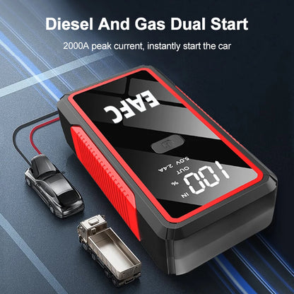 EAFC 12V  Car Jump Starter Power Bank Portable Car Battery Booster ChargerStarting Device Auto Emergency Start-up Lighting