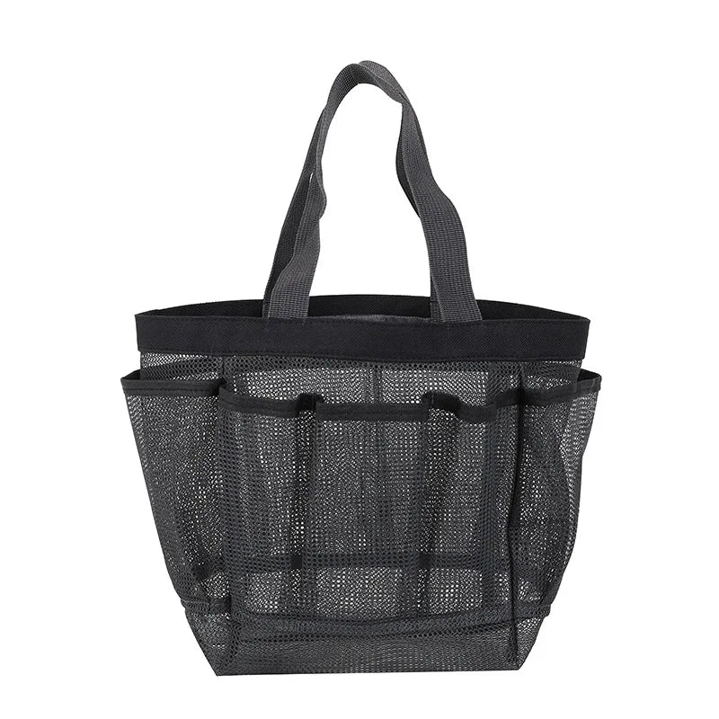 Sac de plage en filet avec 8 poches, imperméable, léger et pliable, format XXL, idéal pour la piscine.