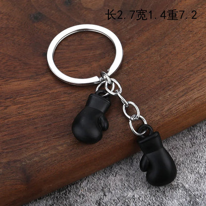 Boxing gloves keychain, Bojue gym membership event, gift giveaway, simulated fitness equipment keychain
