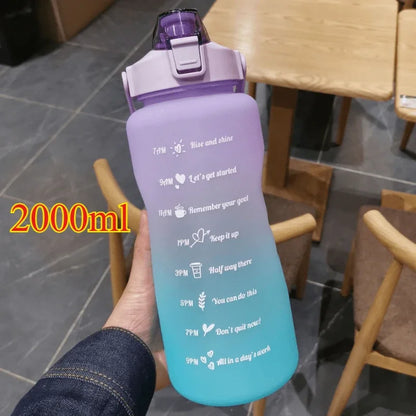 3PCS Sports Water Bottle with Time Marker Leak-proof Cup Motivational Portable Water Bottle for Outdoor Sport Fitness BPA Free