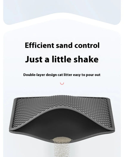 Large Waterproof Double Layer Cat Litter Mat Non-Slip Washable Pet Litter Box Mat Durable Sand Trapper Easy Clean Cat Toilet Mat