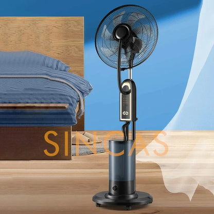 Mist Cooling Floor Fan with Remote 3-Speed High Airflow Portable Quiet Wide Oscillation Detachable Humidification Home Office