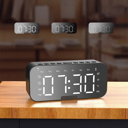 5-in-1 Digital Table Calendar LED Digital Display Sleep Timer Small Digital Clock Bluetooth with Mirror Electronic Alarm Clock