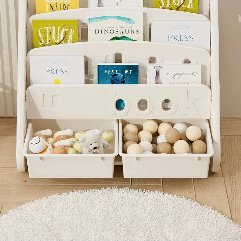 Eco-friendly  Children's Bookshelf Home Bedroom Children's Picture Books Toy Storage Cabinet Snacks Sundries Organizer Rack