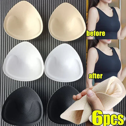 Invisible Triangle Sponge Push Up Bra Pads Women Sexy Inserts Underwear Sponge Swimsuit Bikini Breast Enhancers Chest Cup Pads