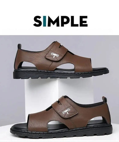 2025 New Fashion Brand Roman Sandals For Men Soft Sole Comfortable High-Quality Leather Beach Men's Casual Shoes