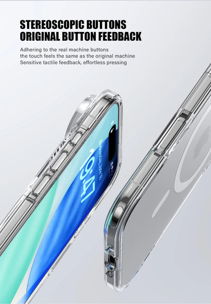 KEYSION Shockproof Transparent Case for MagSafe for iPhone 17 Air HD Clear TPU+PC Magnetic Wireless Charging Phone Back Cover