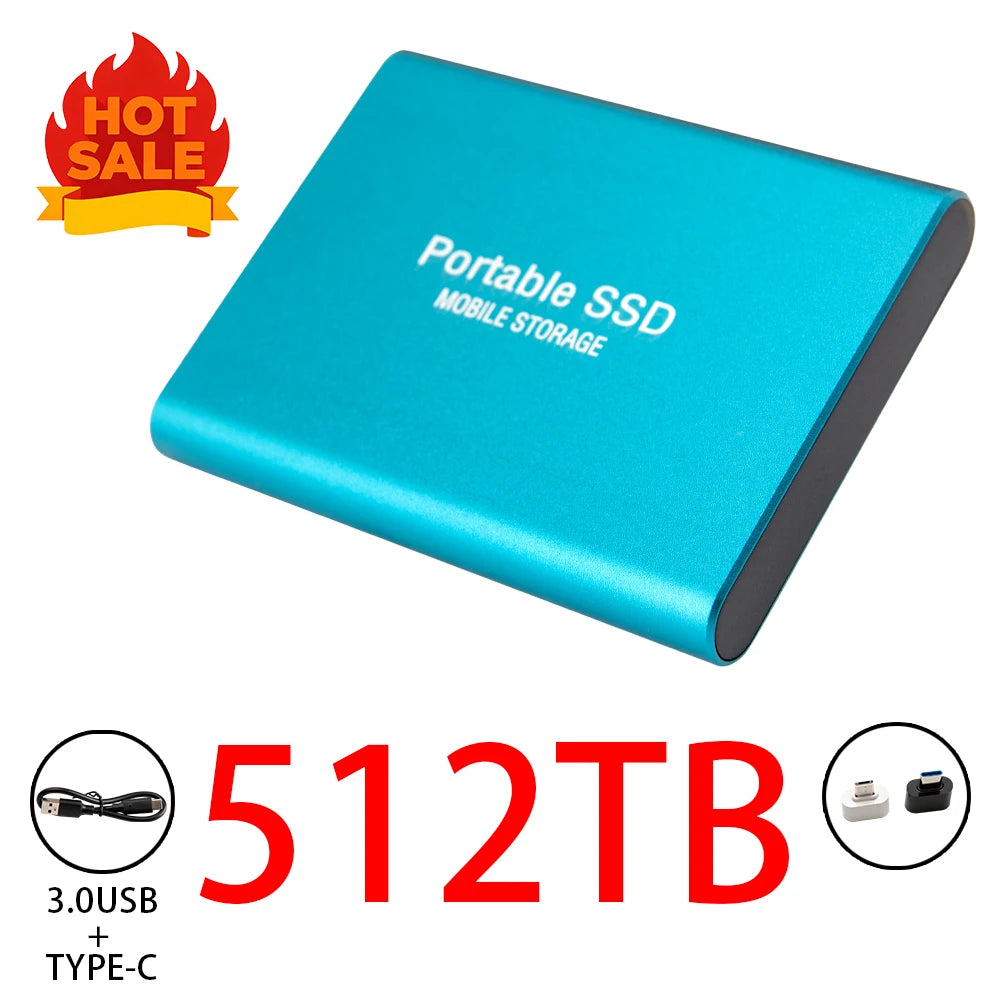 Highly cost-effective external hard drive, durable, efficient, and portable, with 256TB high-speed USB 3.1 Type C