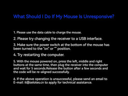 Zelotes F-35 Wireless Gaming Mouse Vertical Rechargeable 6 Key Mice 2.4G 3 Level DPI Adjustable Office/Gaming Computer Mouse