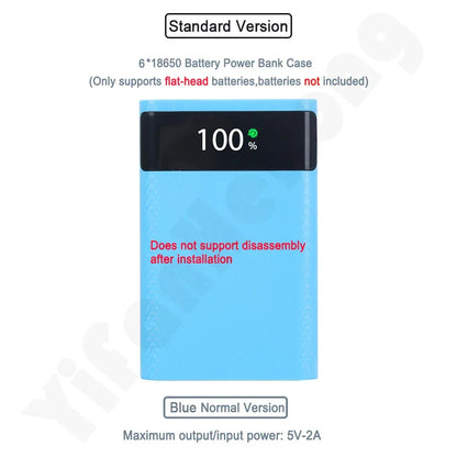 18650 Battery Power Bank Box 22.5W Fast Charging LCD Display 20000Mah Power Board For 6X18650 Battery Powerbank Case