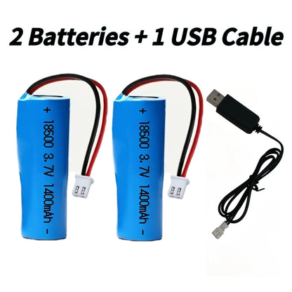 2PCS 18500 3.7V 1400mAh Rechargeable Lithium Battery with Connector Wires for Flashlight Remote control car Wireless keyboard