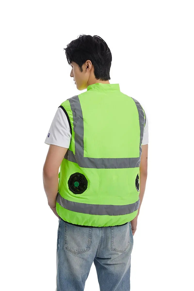 AKOOUS 6500 RPM 12V/5V USB 3-Fans Cooling Vest Air Conditioned Clothes Men Women Outdoor Work Fishing Body Cooling Jacket