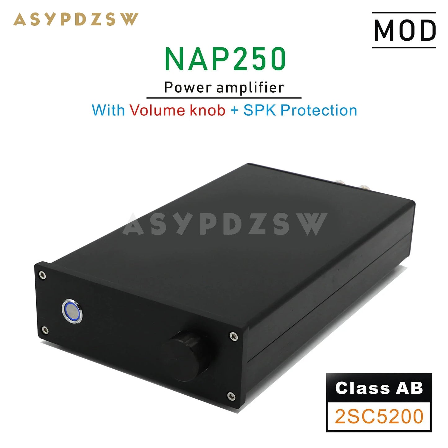 NAP250 MOD 2SC5200 MINI Stereo Power amplifier Base on UK NAIM circuit With SPK protection 80W+80W 8R