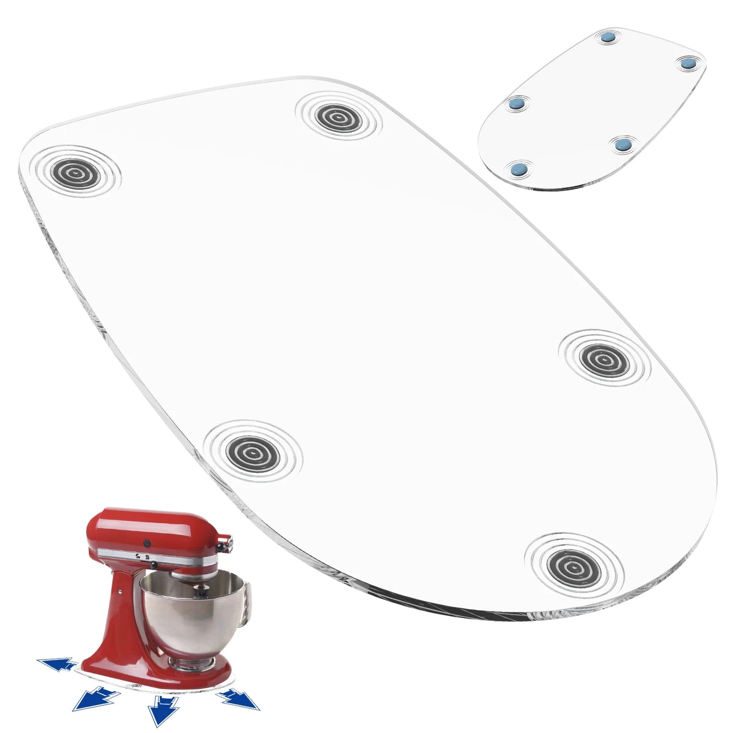 Mixer Slider Mat Tray Compatible for 4.5 QT Tilt Head Stand Acrylic/Wooden Mixer Mover Slider Pad Kitchen Appliance Accessories