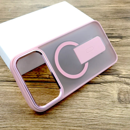 Shockproof Armor Matte Case For iPhone 17 16E 16 15 14 13 12 11 Pro Max Air 17Pro Magsafe Wireless Charge With Stand Full Covers