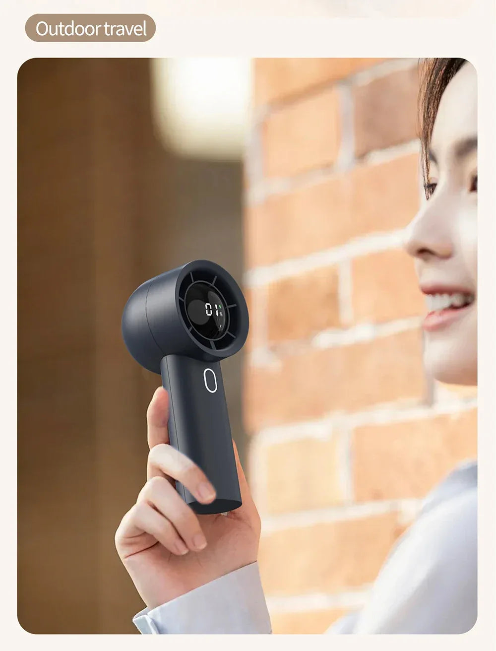 2025 New 3000mAh 100 Gears High Speed Fan Mini Air Conditioner Portable Fan Air Cooler with LED Display Screen Super Cool Wind